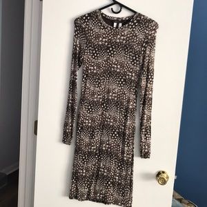 BCBGMAXAZRIA Feather Print Dress